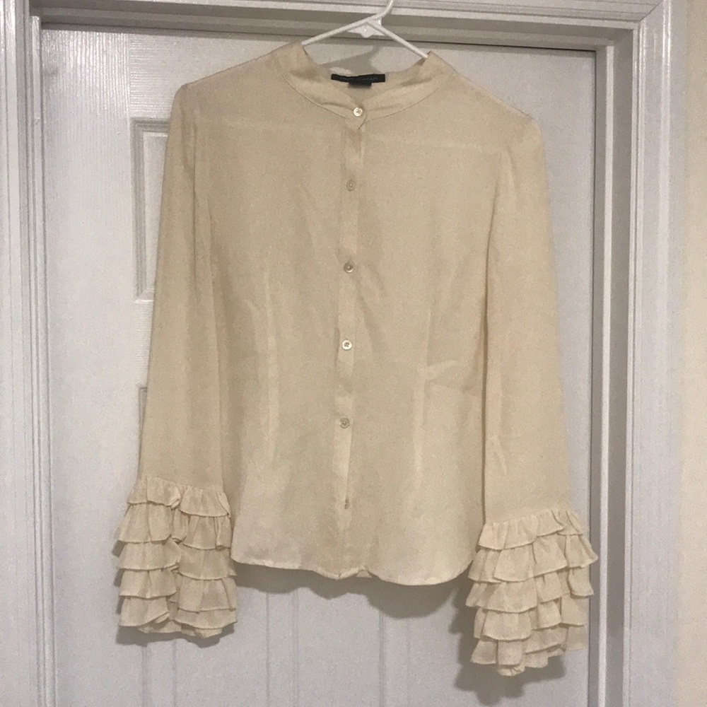 Pink Tartan Ruffled Sleeved Blouse